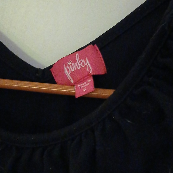 Pinky Black and White Dress with Purple Floral Accents Size 5 Girls - Picture 4 of 6